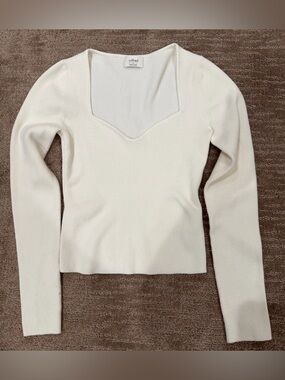 Wilfred White Ribbed Square-Neck Tank